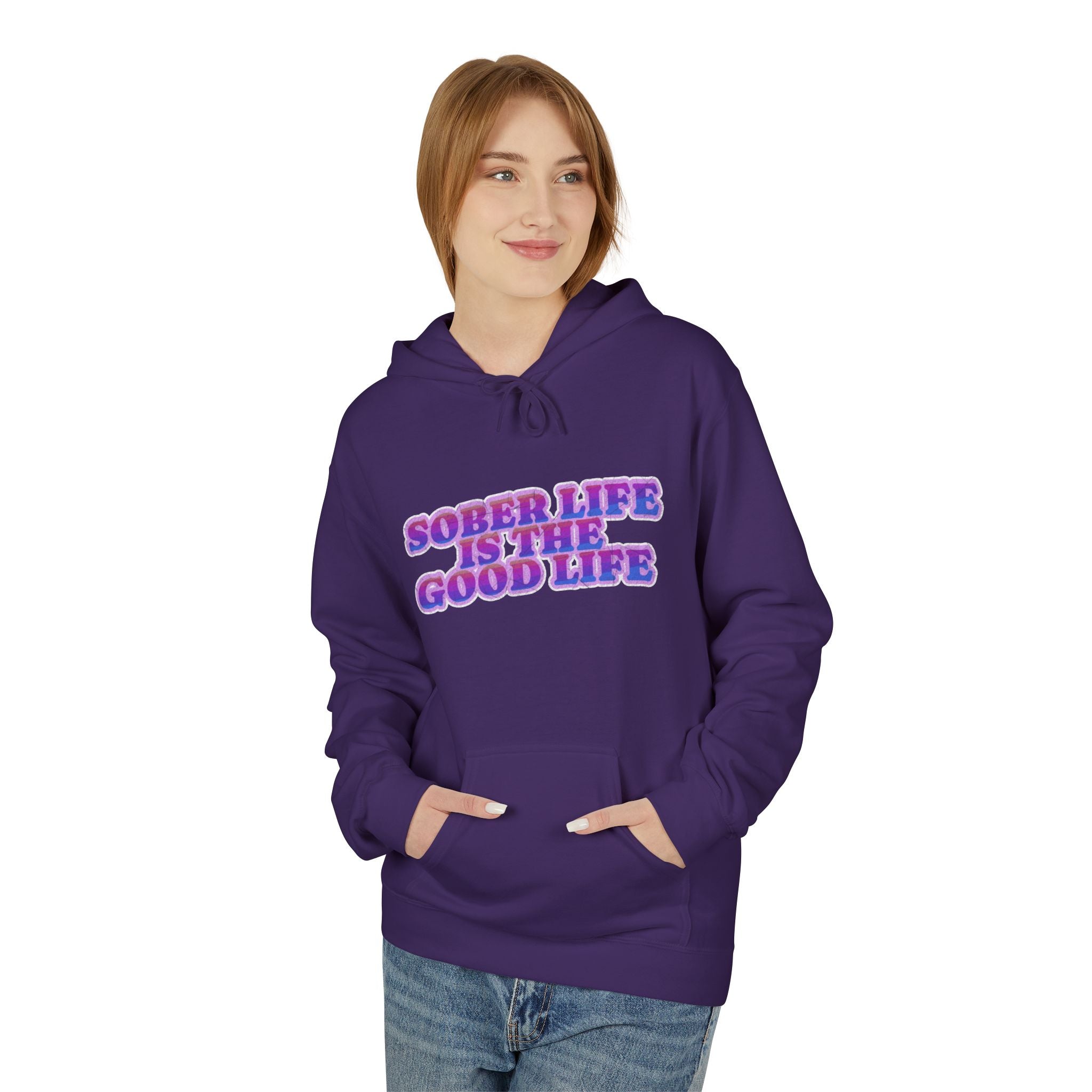 Hoodie - "Sober Life Is The Good Life" Retro Pastel Graphic Hoodie