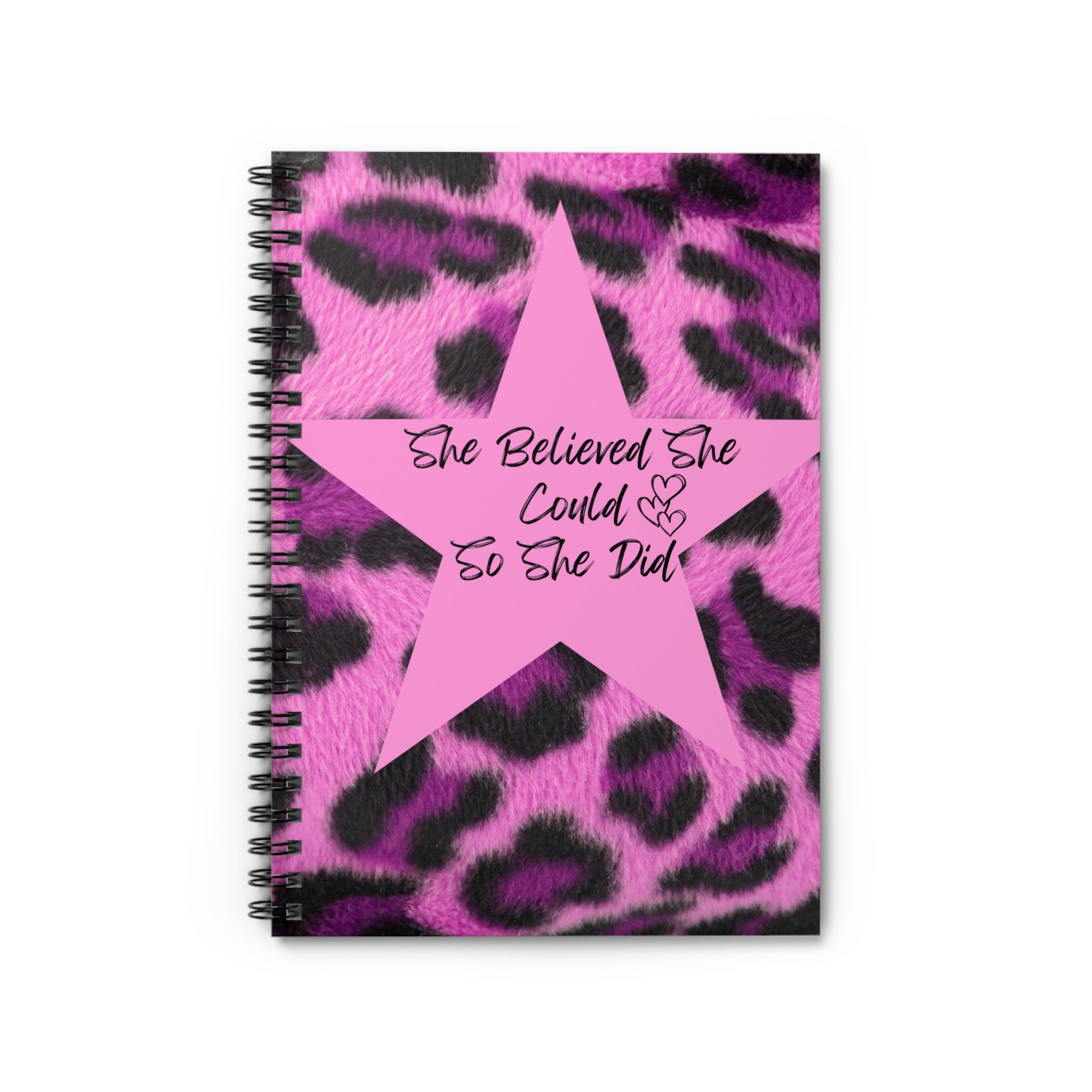 "She Believed She Could So She Did Pink Leopard Journal