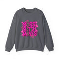 "Boss Bitch Moves" Pink Heart Graphic Crewneck Sweatshirt