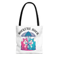 Mocktail Hour Tote Bag — Cute Cat Friends Beach Umbrella Design