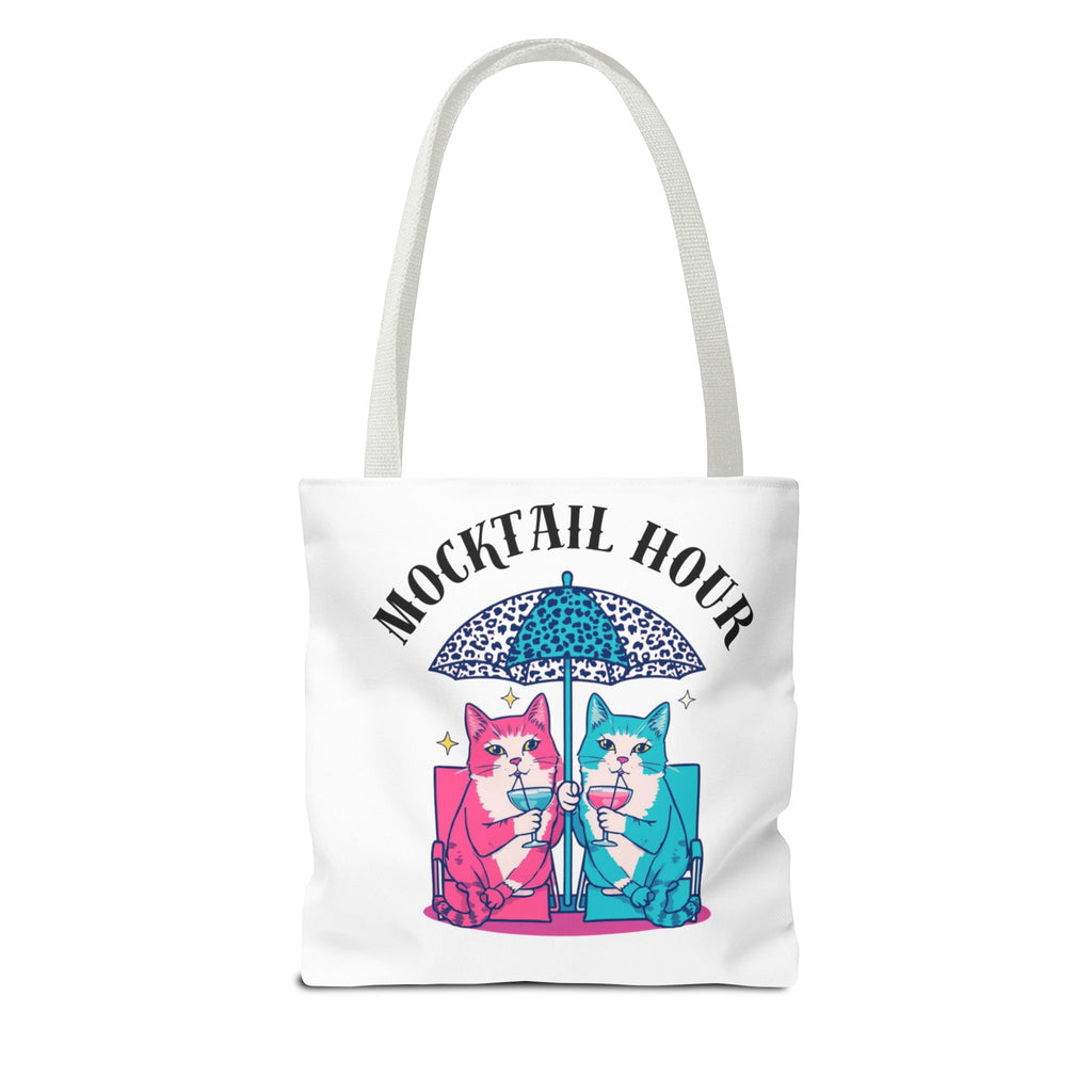 Mocktail Hour Tote Bag — Cute Cat Friends Beach Umbrella Design