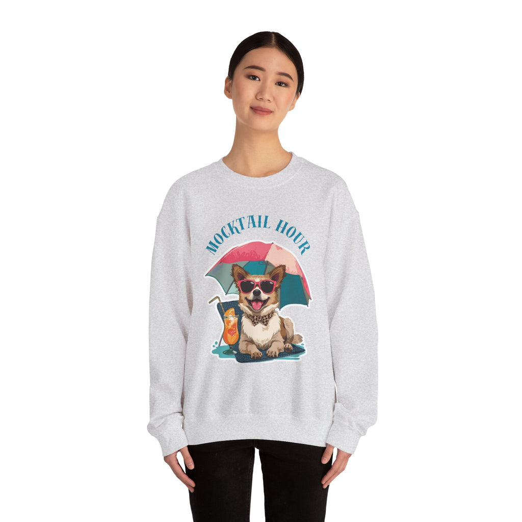 Mocktail Hour PUPPY Sweatshirt — Cute Corgi