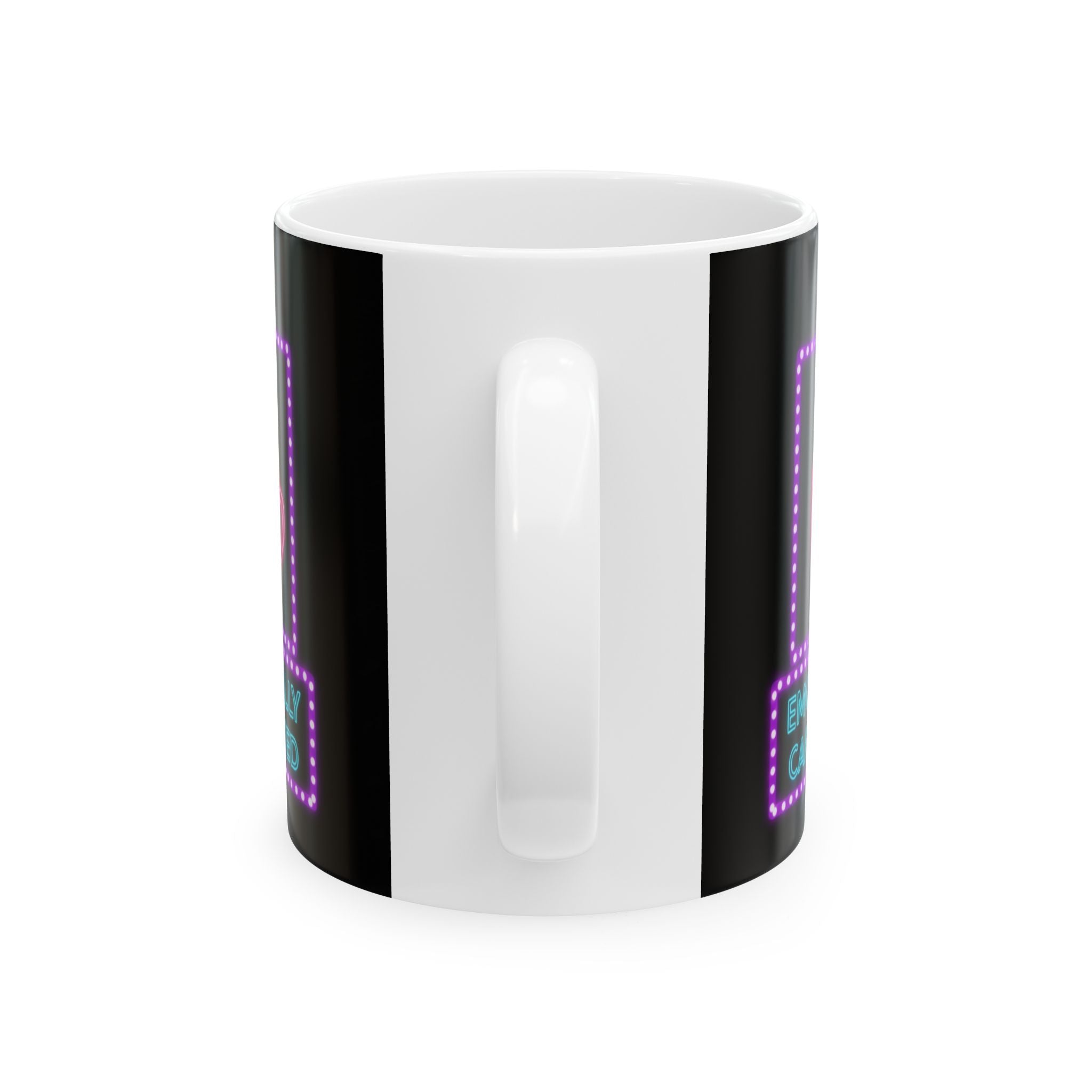 Neon 'Emotionally Caffeinated' Ceramic Mug (11oz & 15oz)