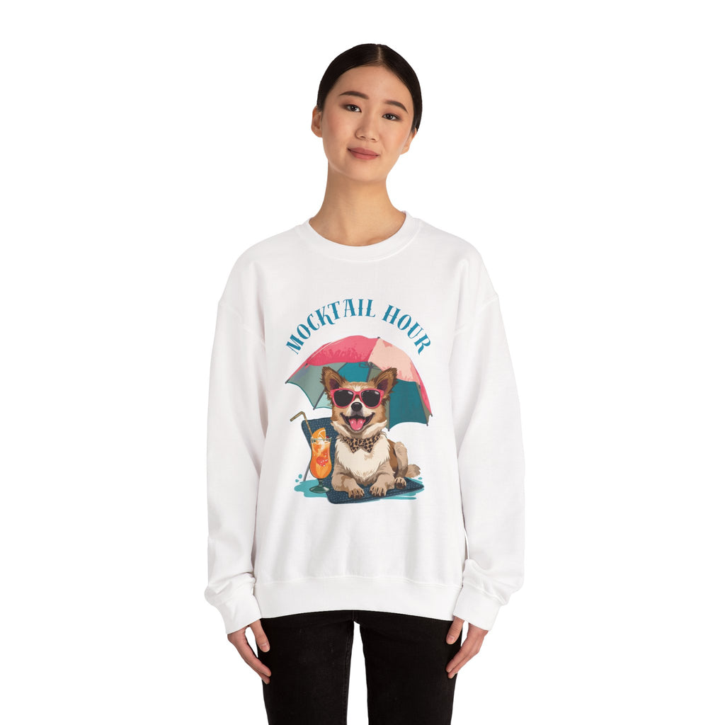 Mocktail Hour PUPPY Sweatshirt — Cute Corgi