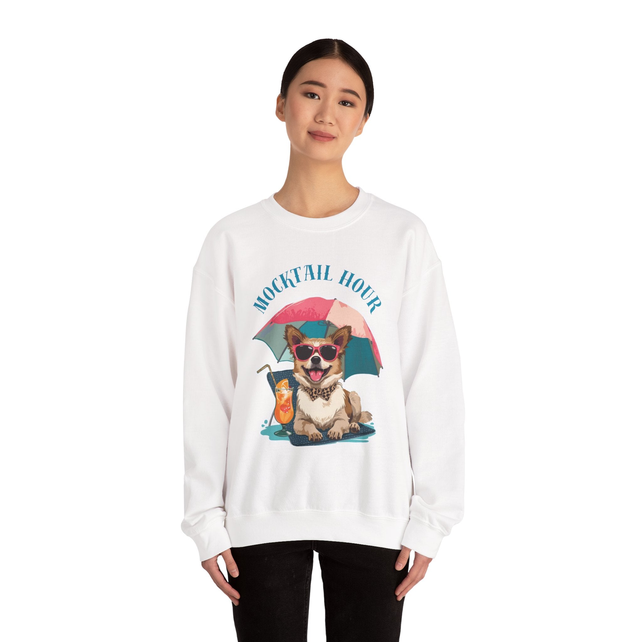 Mocktail Hour PUPPY Sweatshirt — Cute Corgi