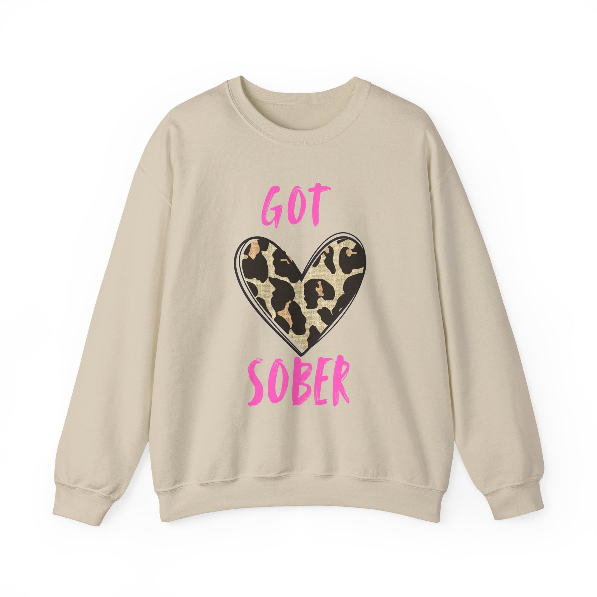 Got Sober Leopard Heart Sweatshirt
