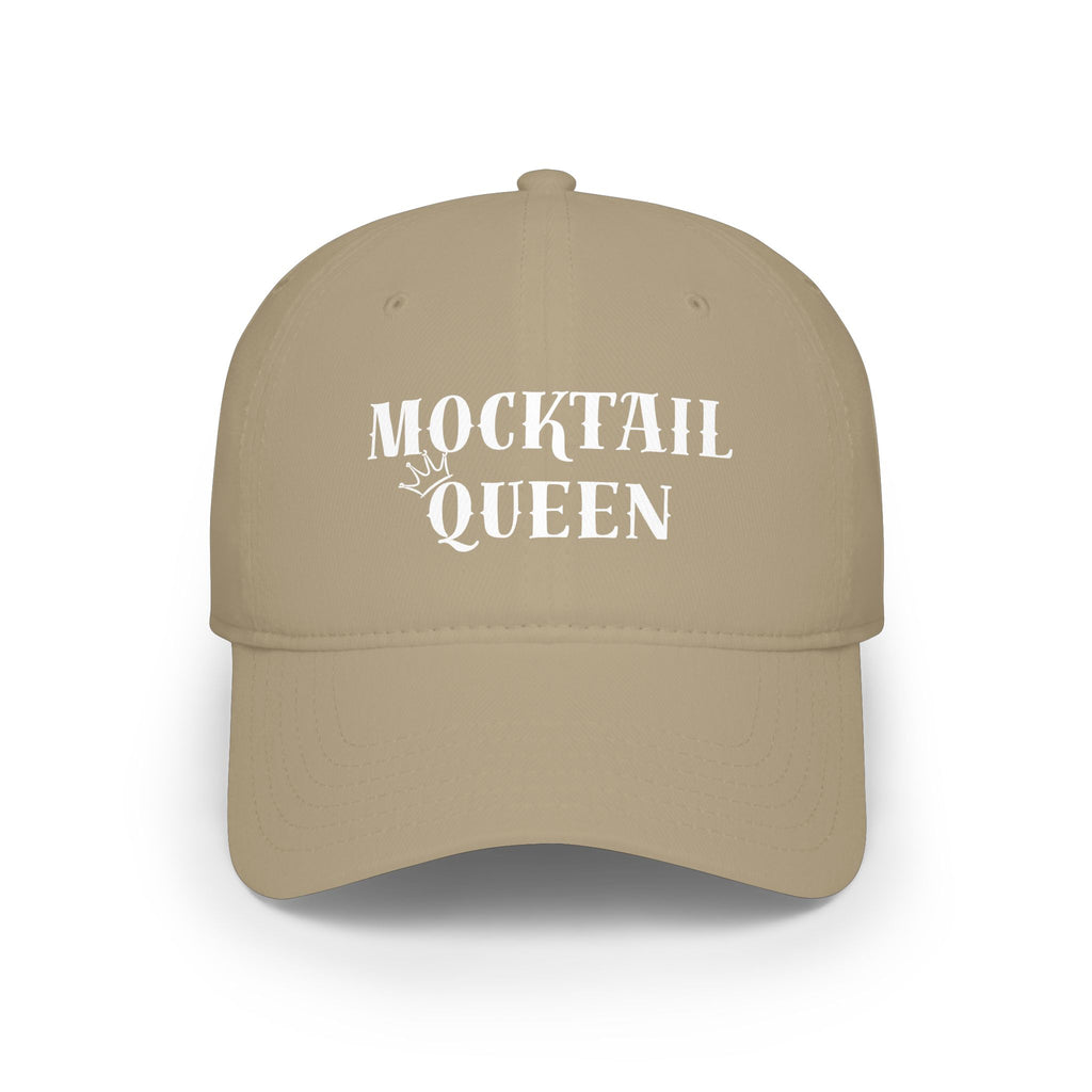 Mocktail Queen Cap — Embroidered Black Low Profile Baseball Hat.