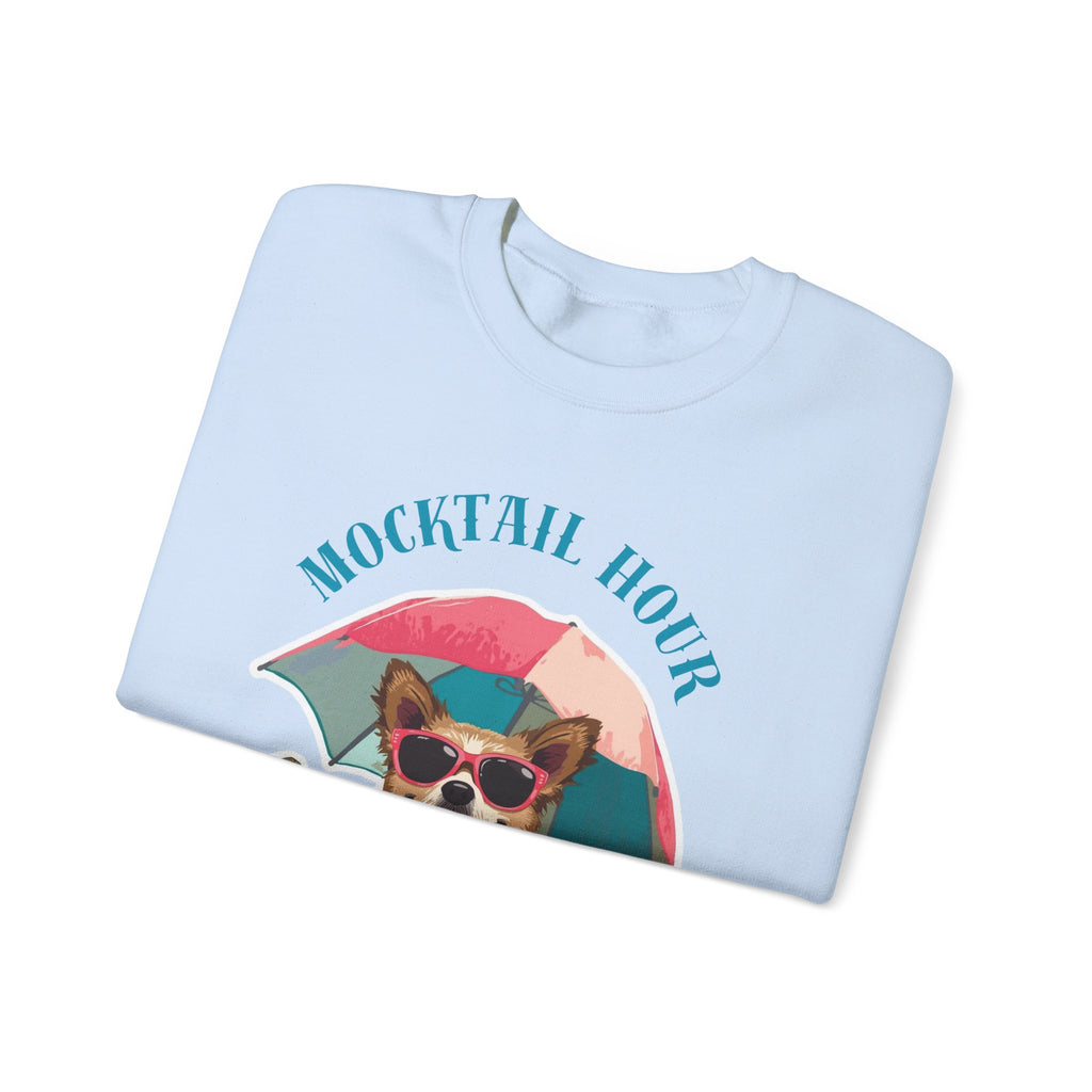 Mocktail Hour PUPPY Sweatshirt — Cute Corgi