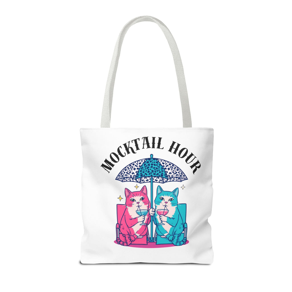 Mocktail Hour Tote Bag — Cute Cat Friends Beach Umbrella Design