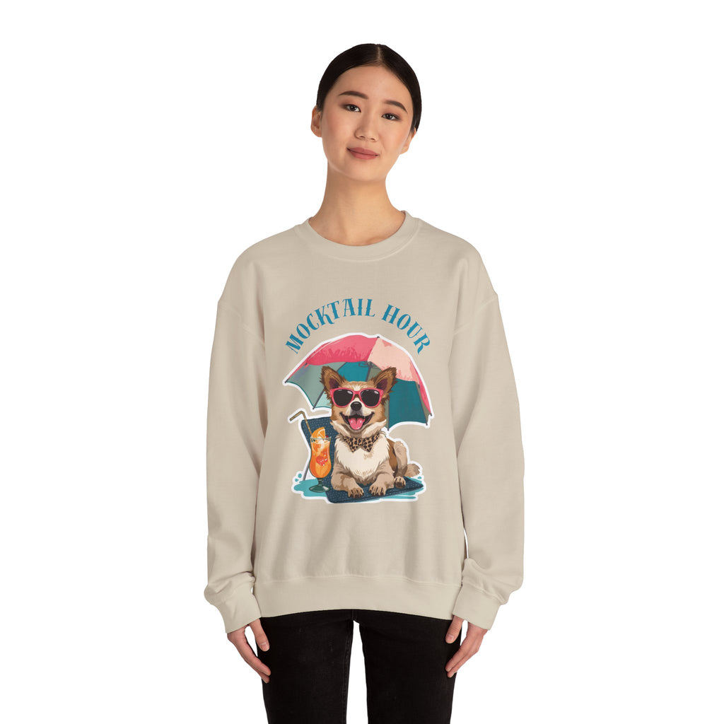 Mocktail Hour PUPPY Sweatshirt — Cute Corgi