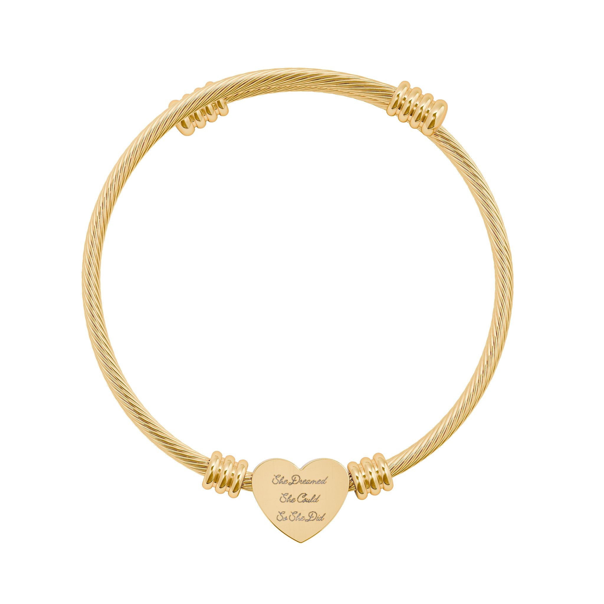 She Dreamed She Could So She Did Heart Cuff Bracelet