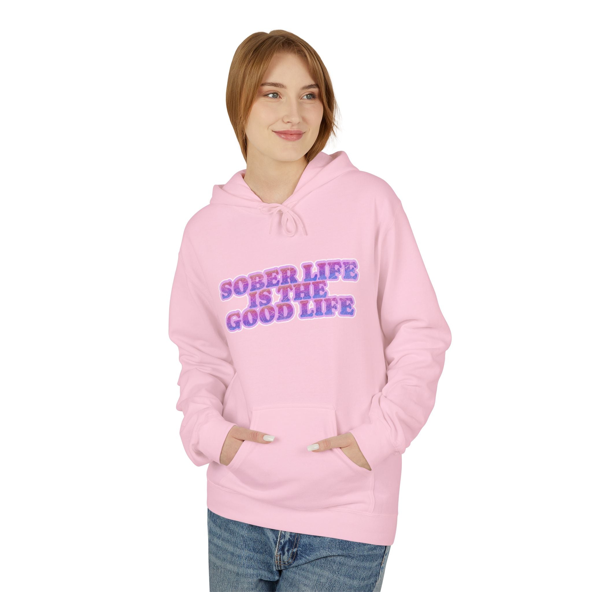 Hoodie - "Sober Life Is The Good Life" Retro Pastel Graphic Hoodie
