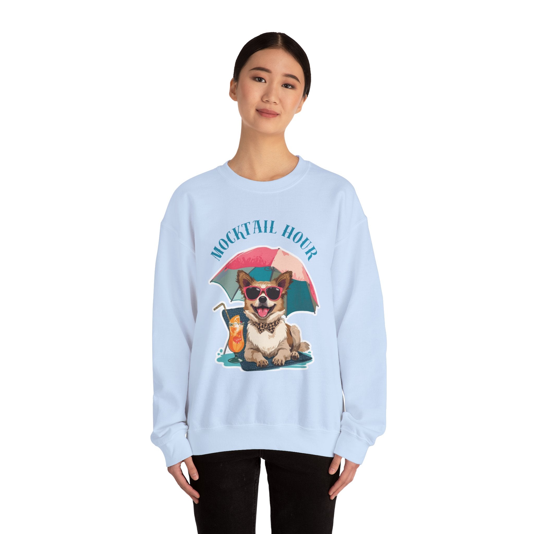 Mocktail Hour PUPPY Sweatshirt — Cute Corgi