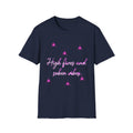 High Fives and Sober Vibes T-Shirt — Funky Pink Script Graphic Tee