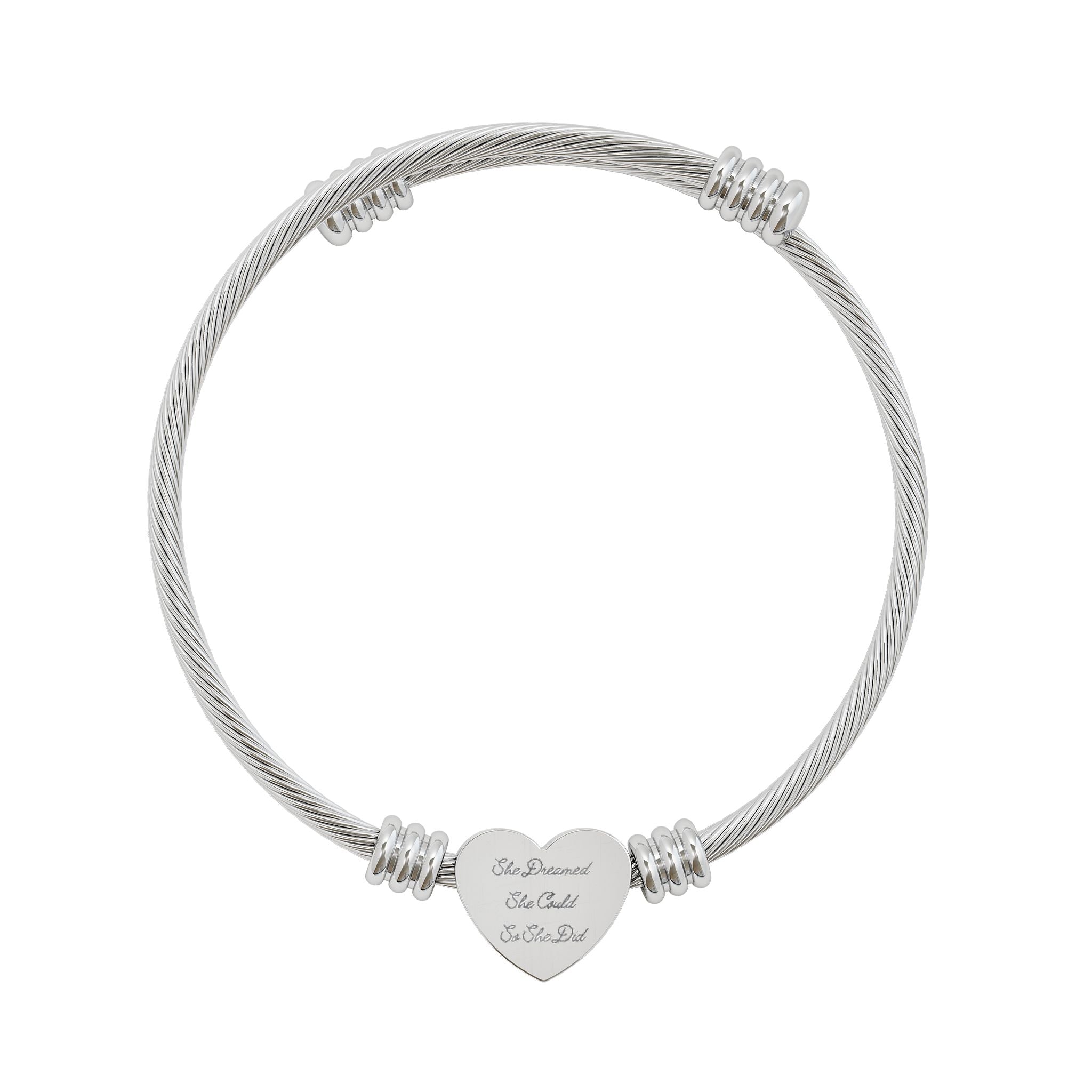 She Dreamed She Could So She Did Heart Cuff Bracelet