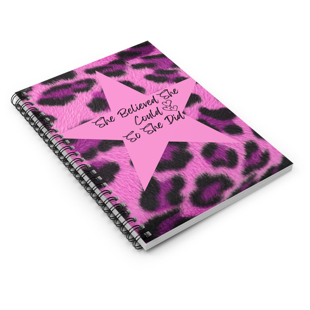 "She Believed She Could So She Did Pink Leopard Journal