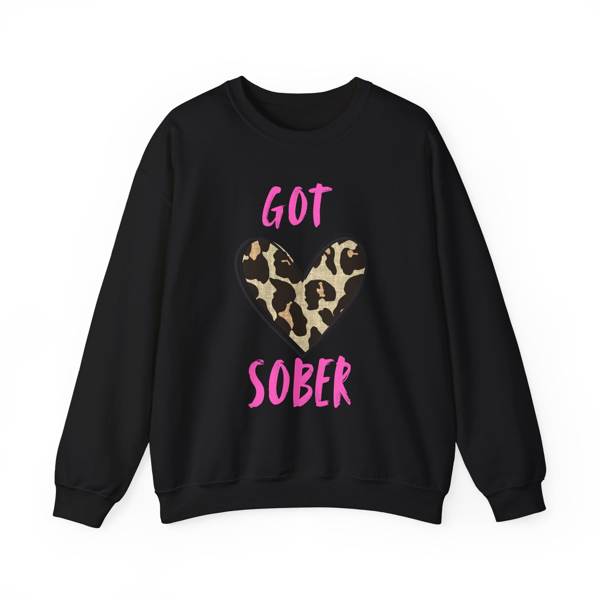 Got Sober Leopard Heart Sweatshirt