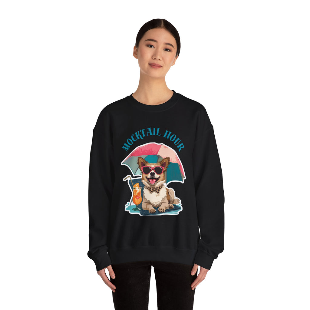 Mocktail Hour PUPPY Sweatshirt — Cute Corgi